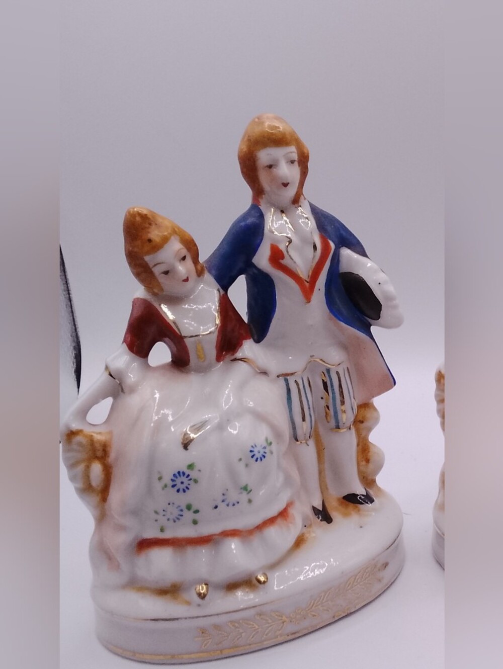 Vintage Pair Occupied Japan Victorian Dancing Couples Unique Set